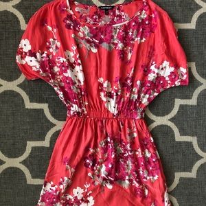 Coral floral dress